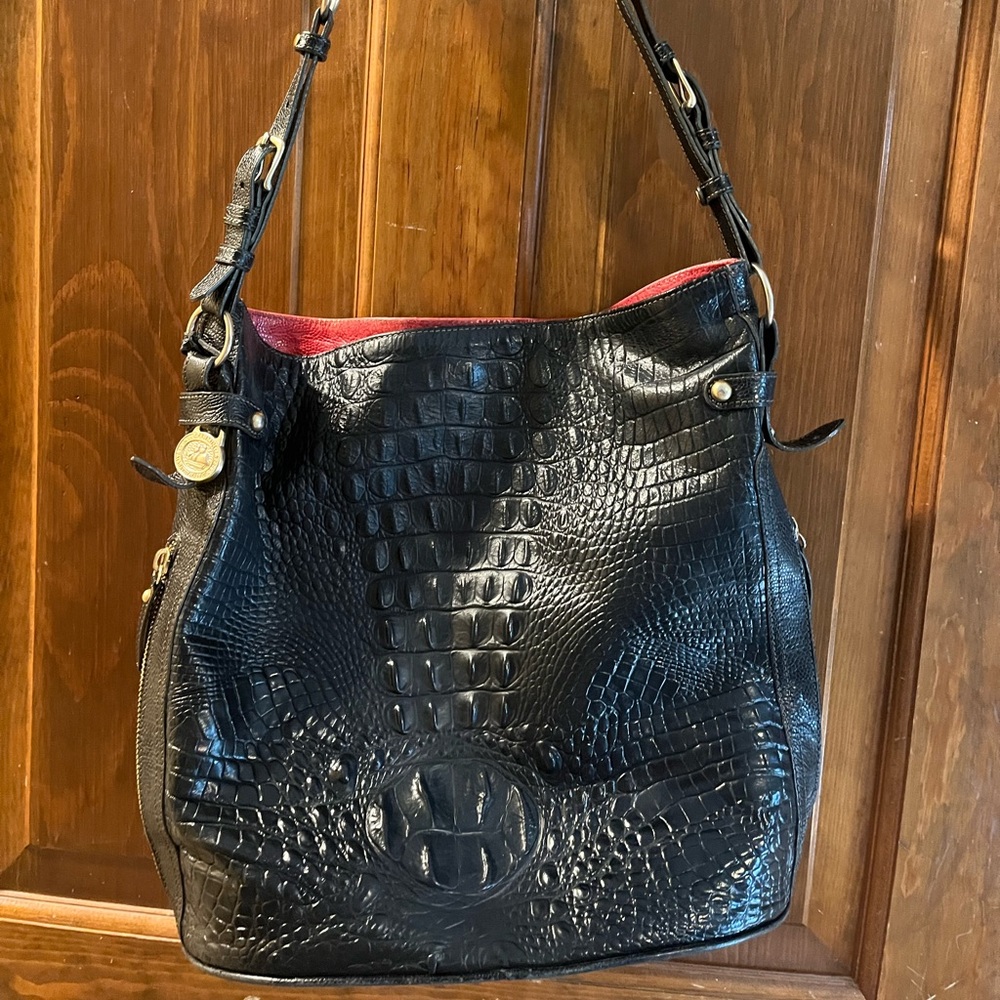 Brahmin black and red shoulder bag